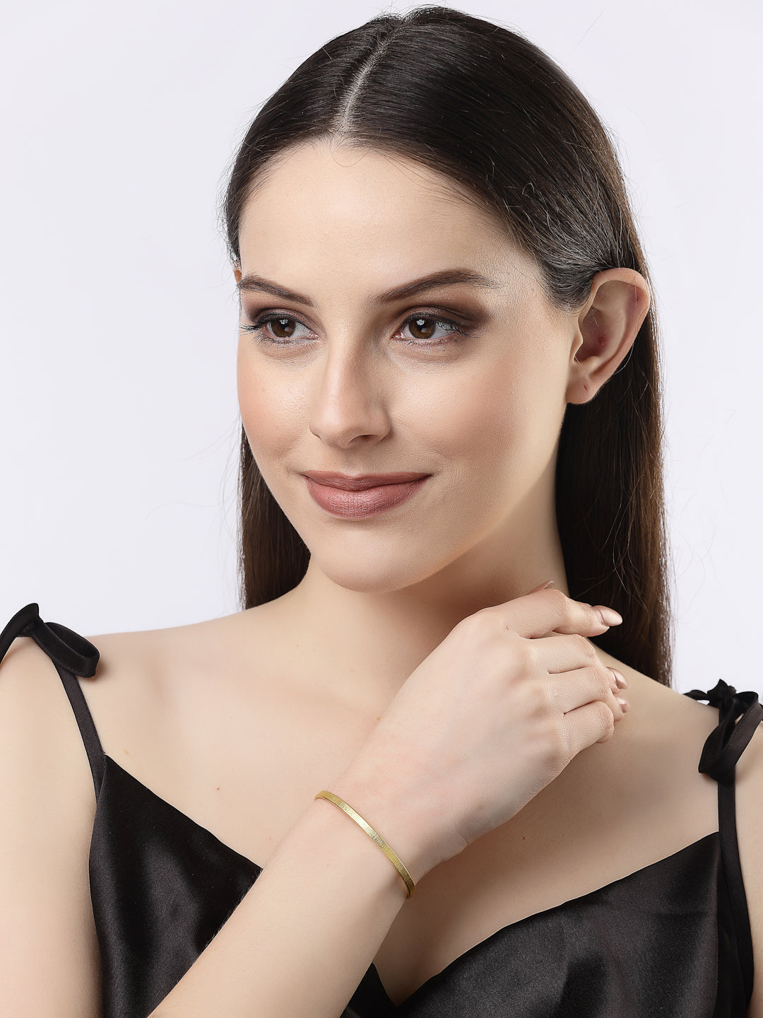 NVR Women Gold-plated Western Cuff Bracelet