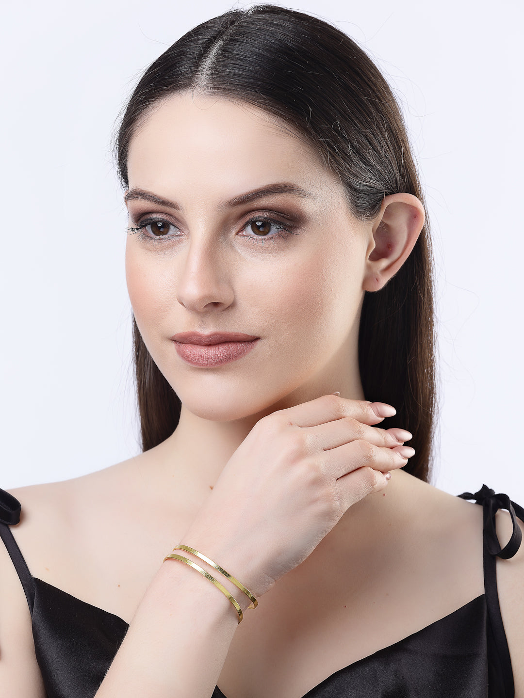 NVR Women Gold-plated Western Cuff Bracelet