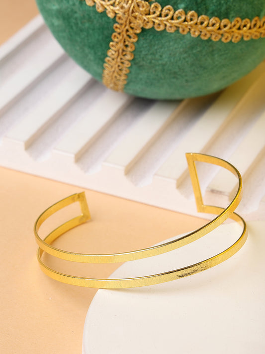 NVR Women Gold-plated Western Cuff Bracelet