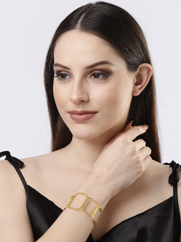 NVR Women Gold-plated Western Cuff Bracelet