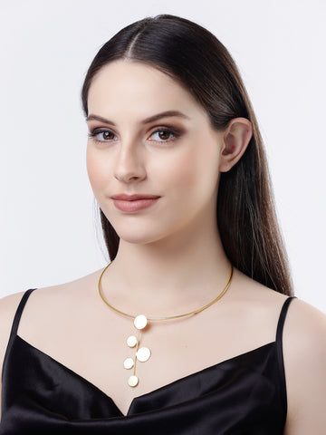 NVR Women Gold-plated Circular Choker Necklace