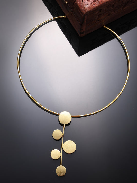 NVR Women Gold-plated Circular Choker Necklace