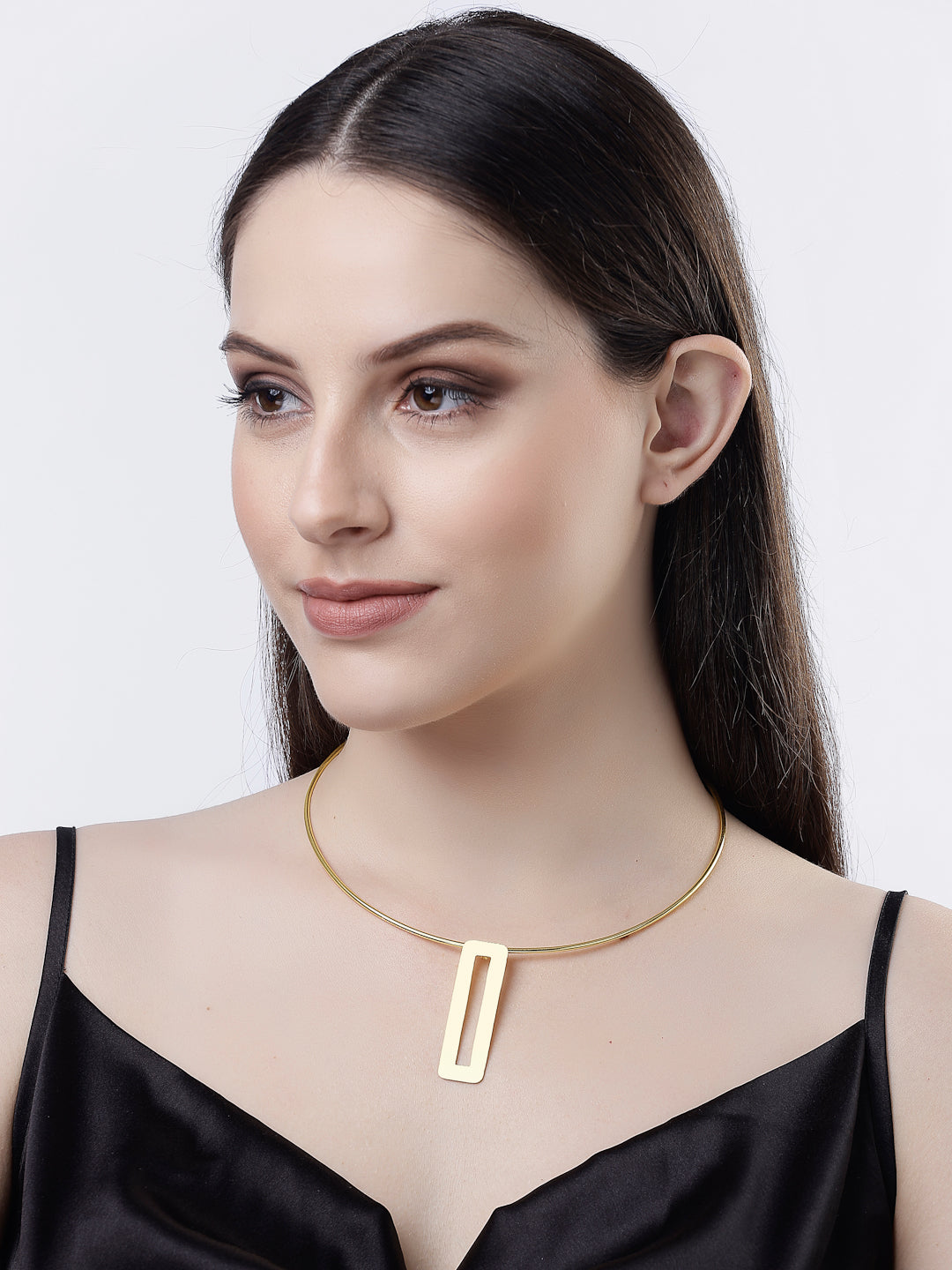 NVR Women Gold-plated Circular Choker Necklace