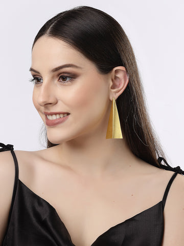 NVR Women Gold-plated Geometric shape Drop Earrings