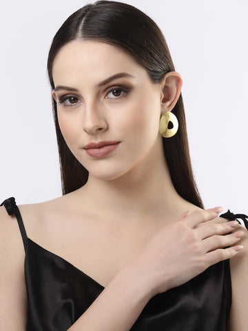 NVR Women Gold-plated Alloy Triangular Drop Earrings