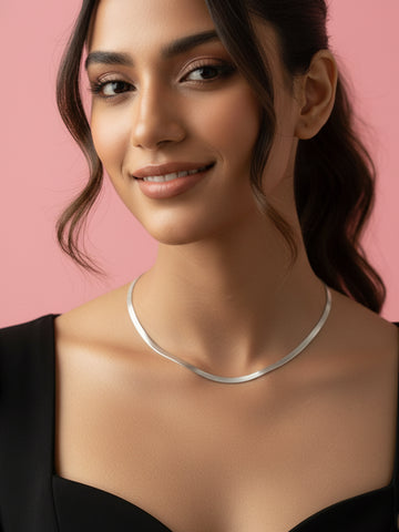 NVR Women German Silver Oxidised Chain