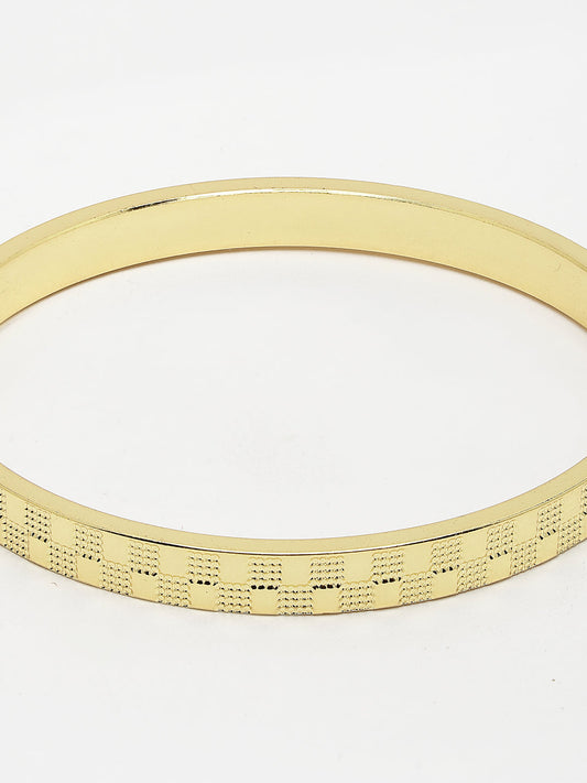 NVR Men Gold-Plated Stainless Steel  Kada Bracelet