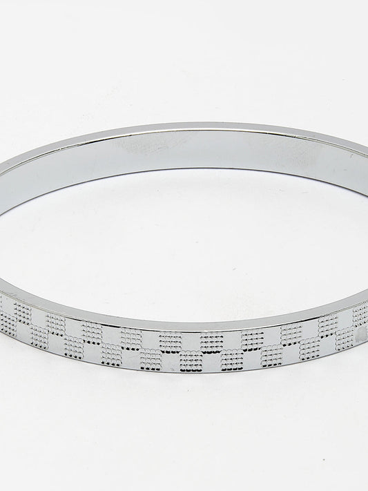 NVR Men Silver-Plated Stainless Steel Kada Bracelet