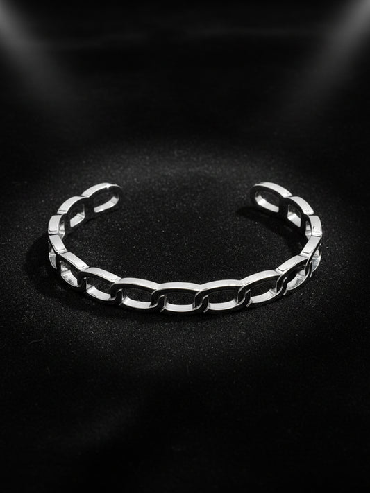 NVR Men's Silver Plated Cuff Bracelet