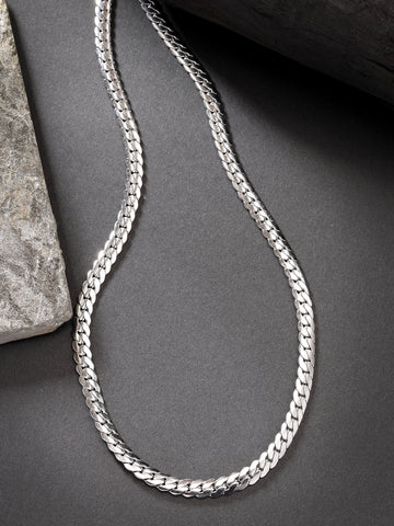 NVR Men Silver-Plated  Stainless Steel Chain