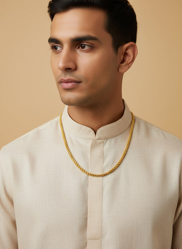 NVR Men Gold Plated Stainless Steel Chain