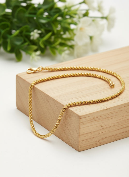 NVR Men Gold Plated Stainless Steel Chain