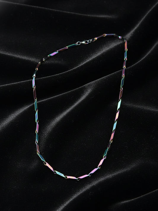 NVR Men's Handcrafted Multicolour Rhodium Plated Chain