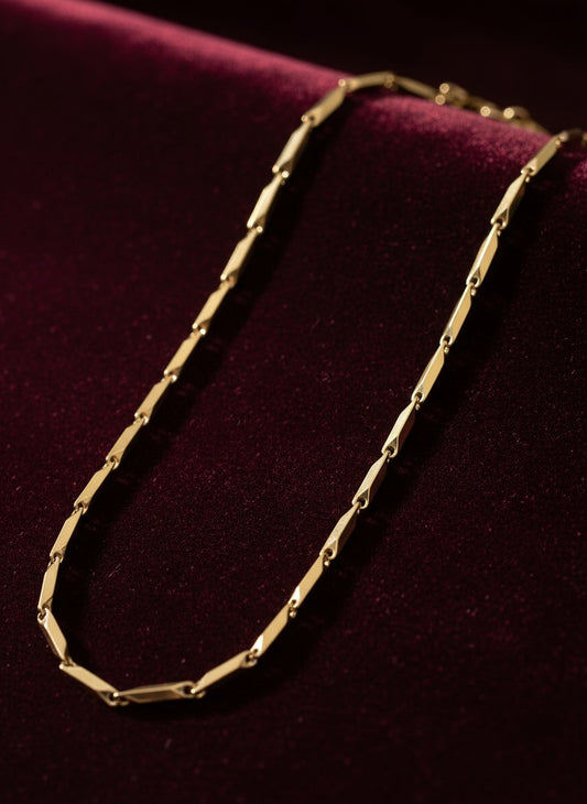 NVR Men Gold Plated Stainless Steel Chain