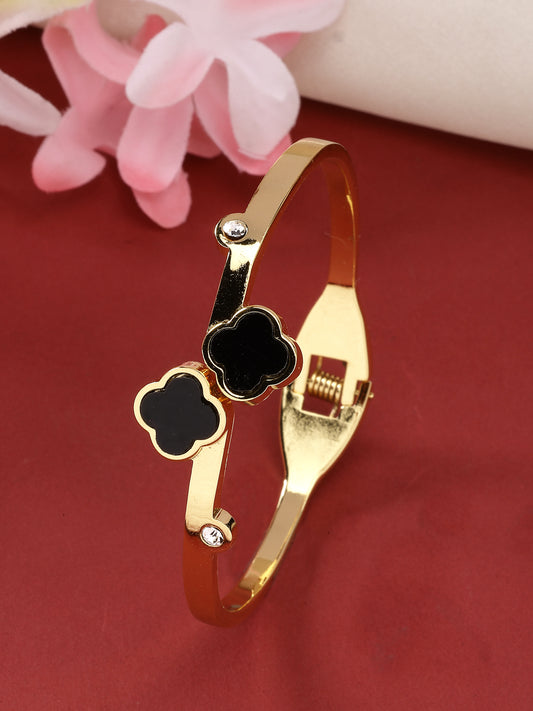 NVR Women Gold-Plated Cuff Bracelet