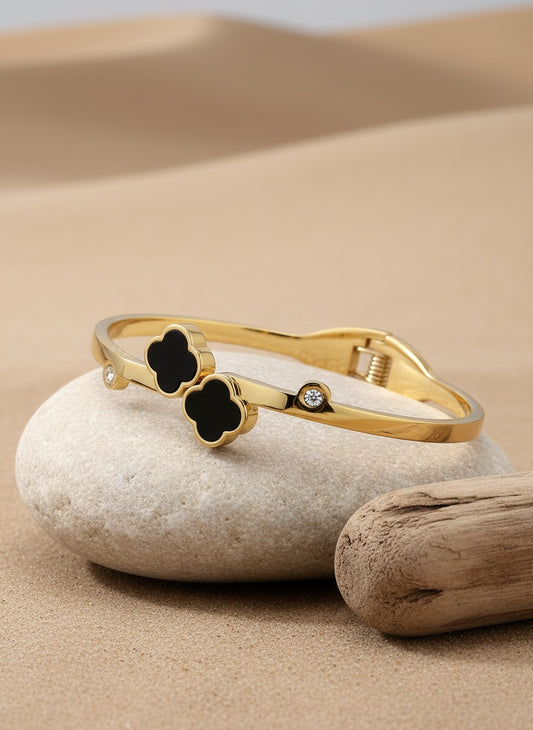 NVR Women Gold Plated Cuff Bracelet