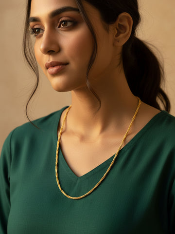 NVR Women Gold Plated Handcrafted Minimal Chain