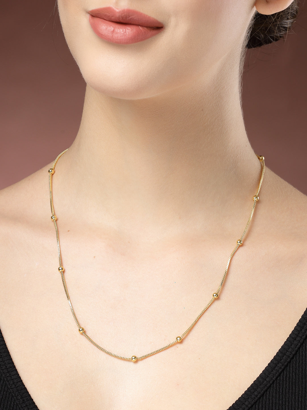 NVR Women Gold-Plated Minimal Chain