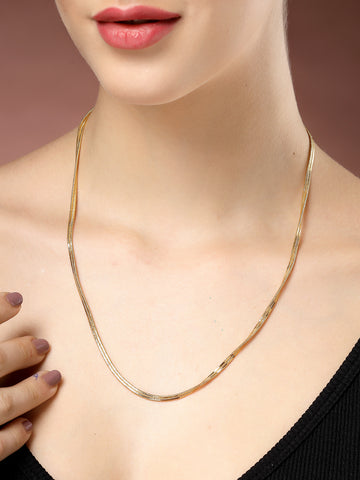 NVR Women Gold-Plated Minimal Chain