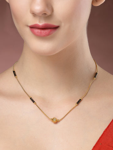 NVR Women Gold-Plated Mangalsutra