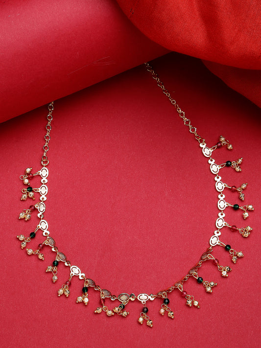 NVR Women Multicolor Gold-Plated Minimal Chain