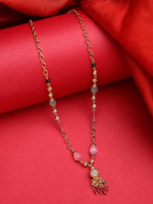 NVR Women Multicolor Gold-Plated Minimal Chain