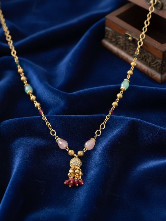 NVR Women Gold Plated Multicolour chain