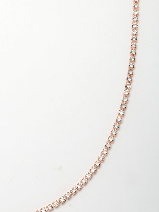 NVR Women's Rose Gold-Plated AD-Studded Kamarbandh Waist Chain