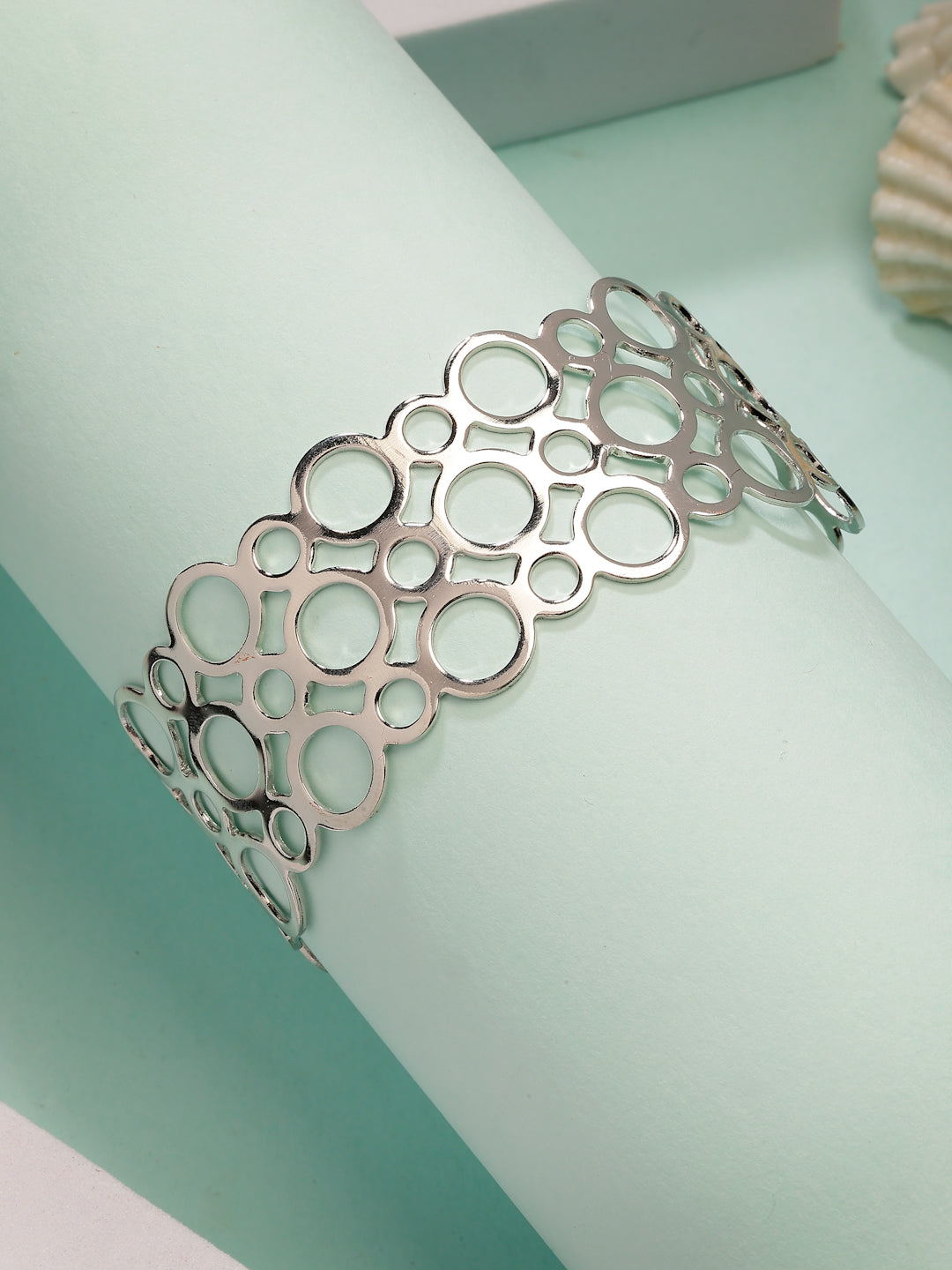 NVR Women's Silver-Plated Cuff Bracelet