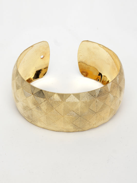 NVR Women's Gold-Plated Self-design Cuff Bracelet