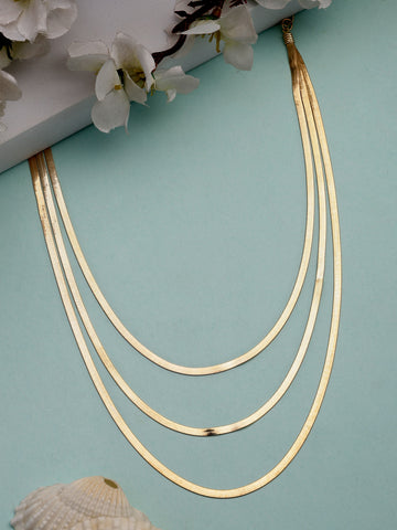 NVR Women's Gold-Plated Minimal Layered Chain