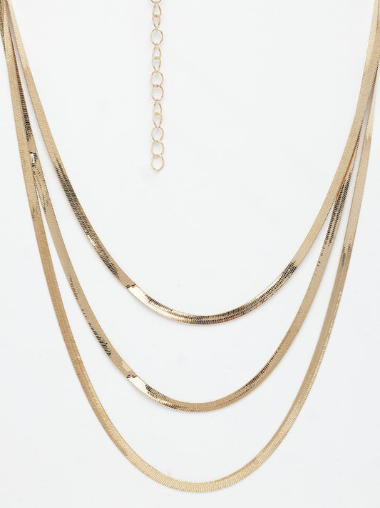 NVR Women's Gold-Plated Minimal Layered Chain