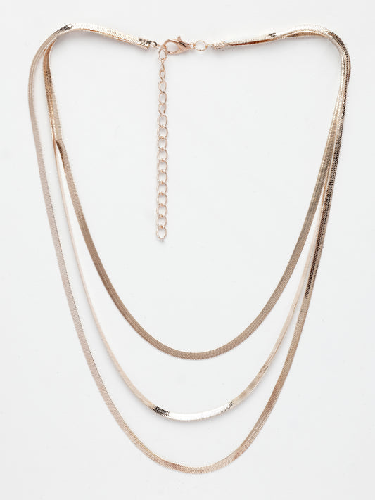 NVR Women's Rose Gold-Plated Minimal Layered Chain