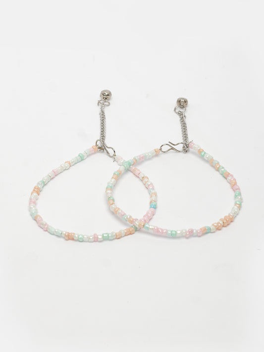 NVR Women's Multi-Coloured Artificial Beads Anklet