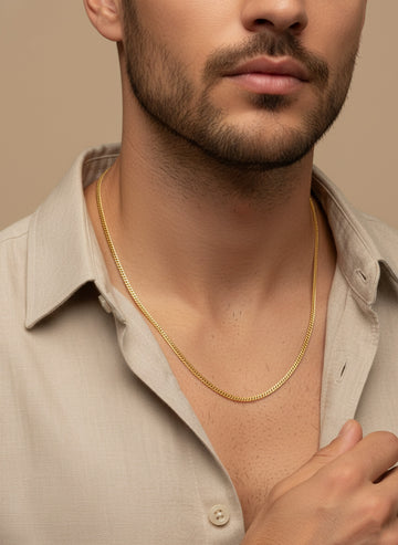 NVR Men's Gold Plated Minimal Chain