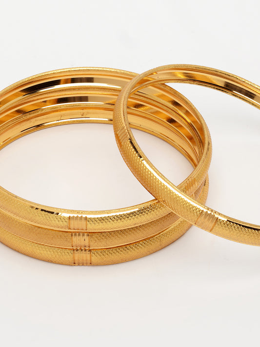 NVR Women's Set of 4 Gold-Plated Traditional Bangles