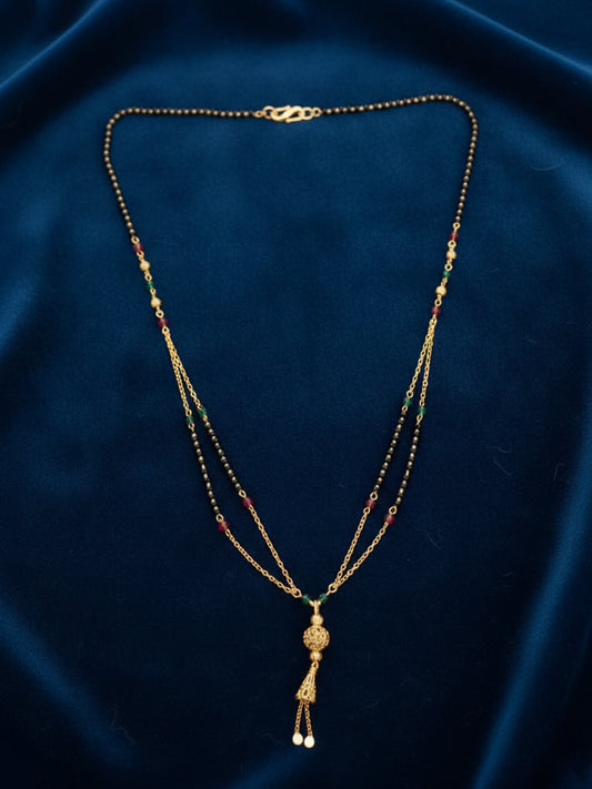 NVR Women Gold Plated Artificial Beaded Mangalsutra
