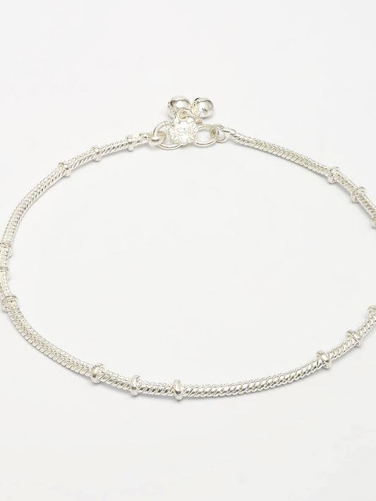 NVR Women's Set of 2 Silver-Plated Anklets