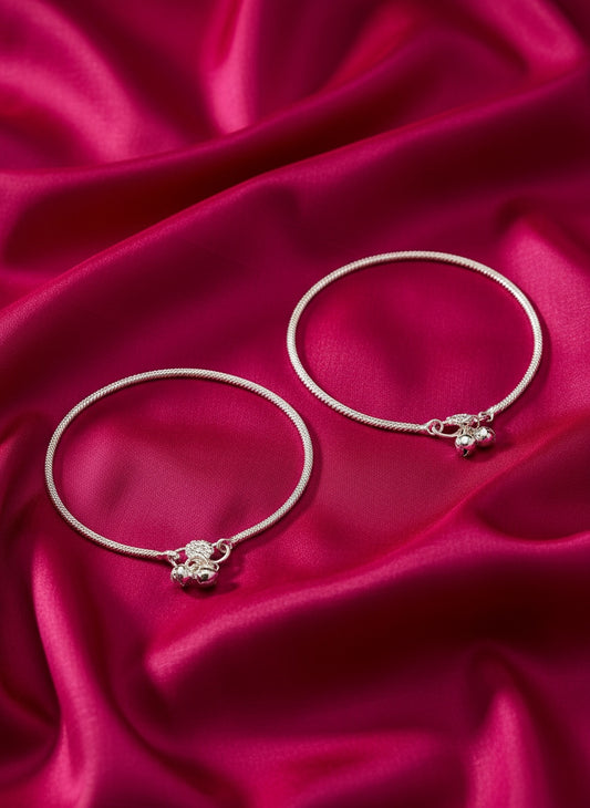 NVR Women's Set of 2 Silver-Plated Anklets