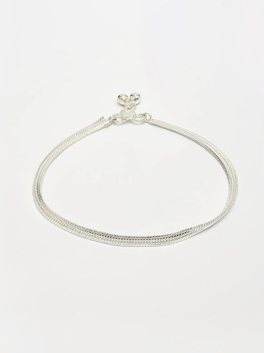 NVR Women's Set of 2 Silver-Plated Anklets