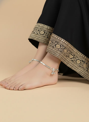 NVR Women's Set of 2 Silver-Plated Anklets