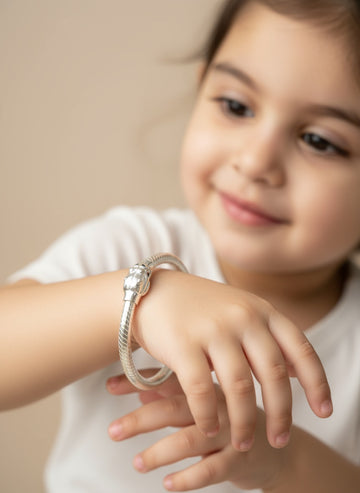NVR Kids Set of 2 Silver Toned Nazariya Kada Bracelet