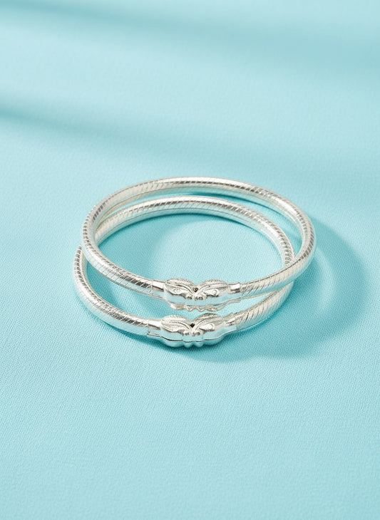 NVR Kids Set of 2 Silver Toned Nazariya Kada Bracelet