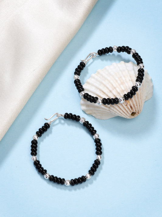 NVR Kids Pair of 2 Rhodium-Plated Artificial Beads Nazariya Link Bracelet