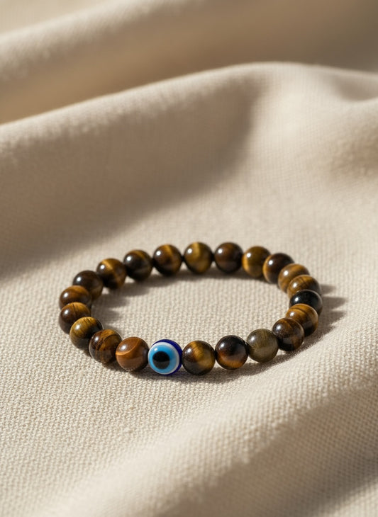 NVR Natural Round Tiger Eye Bracelet