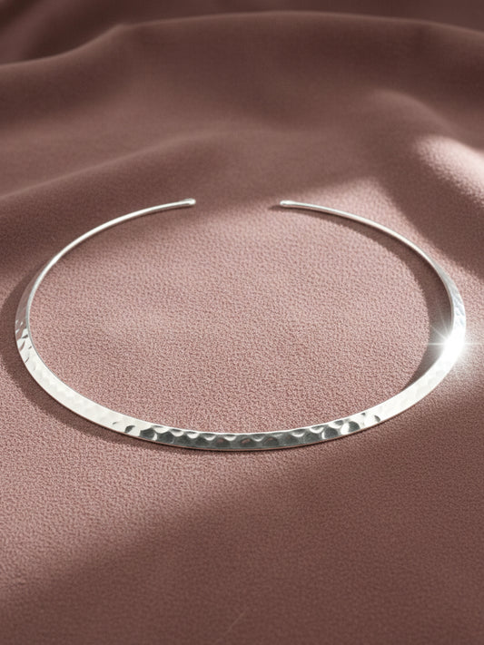 NVR Women Silver-Plated Oxidized Statement Choker Necklace