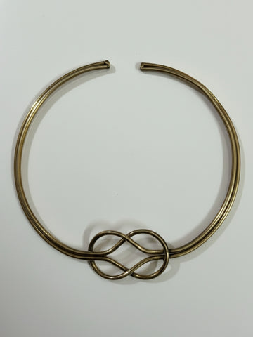 NVR Women's Gold Plated Knot Choker Necklace