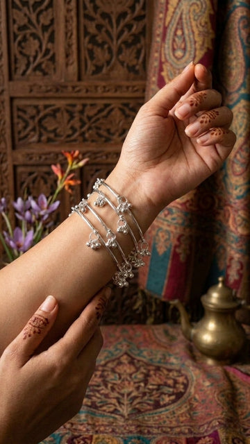 NVR Women Set of 8 Traditional Stylish Ghungroo Kashmiri Bangles