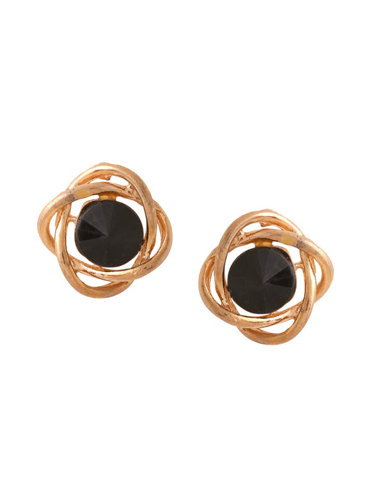 NVR Black CZ Studded Studs Earrings