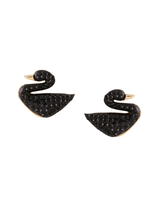 NVR Black CZ Studded Studs Earrings